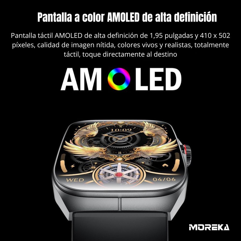 Smartwatch Moreka R09 Ultra HD Amoled IPX68 Contra Agua3