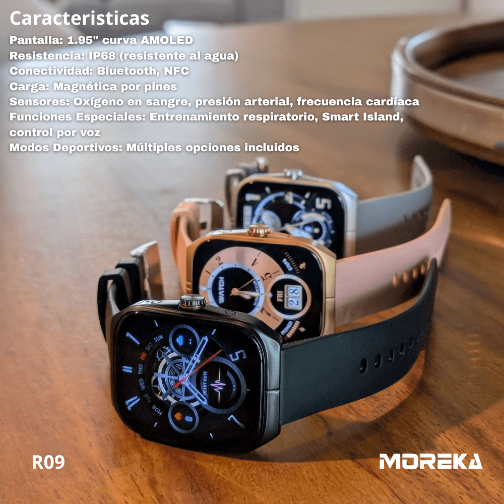 Smartwatch Moreka R09 Ultra HD Amoled IPX68 Contra Agua4