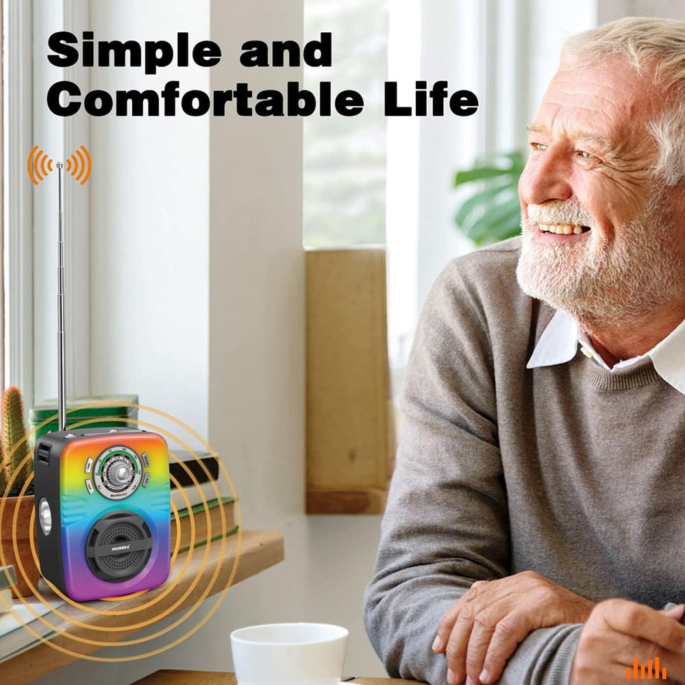 Bocina Radio AM FM Con Bluetooth Recargable Moreka 2176