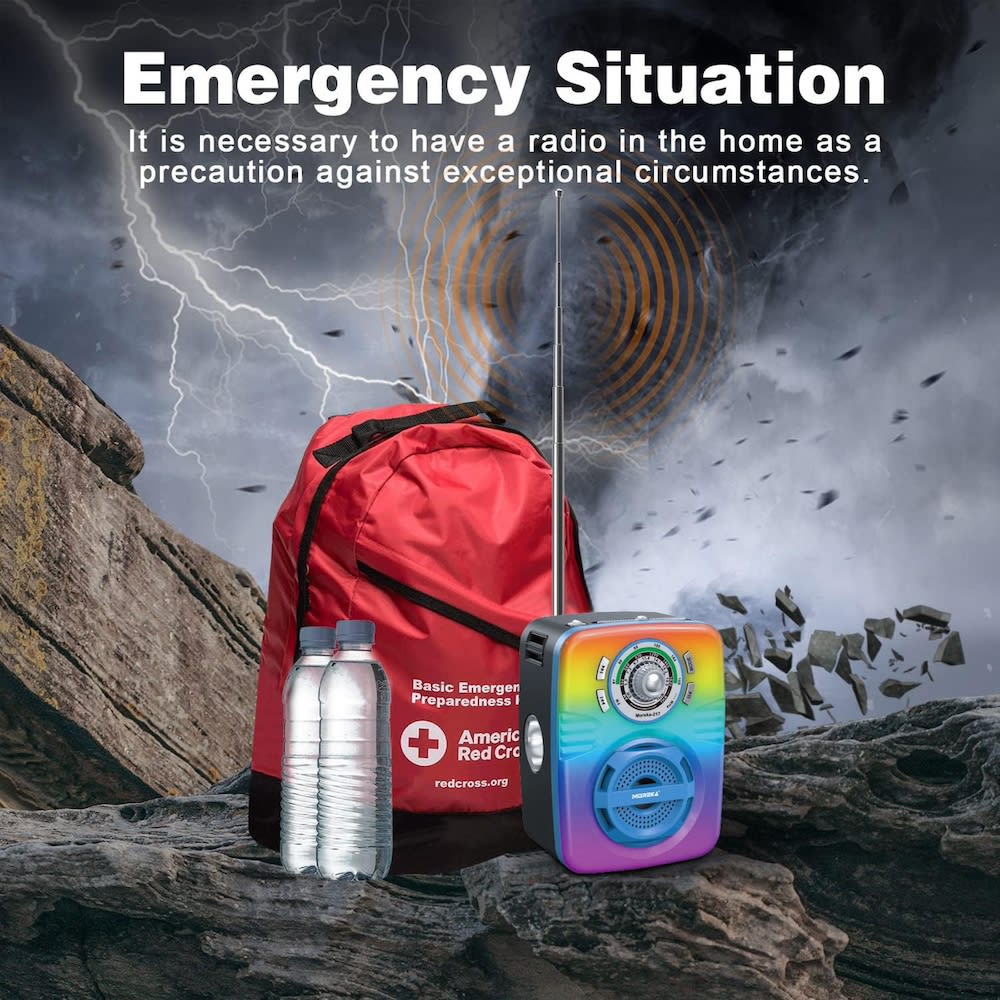 Bocina Radio AM FM Con Bluetooth Recargable Moreka 2175