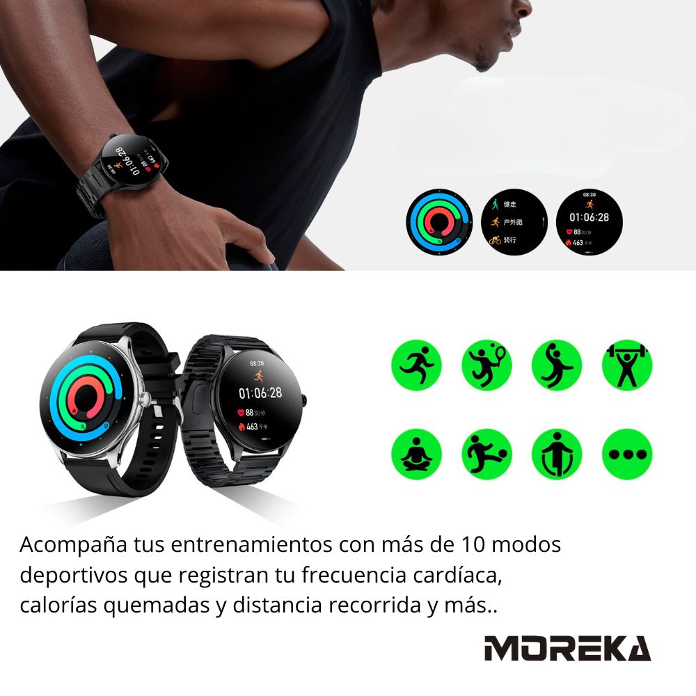 Smart Watch Moreka R05 pantalla Ultra HD Amoled contra agua IPX674