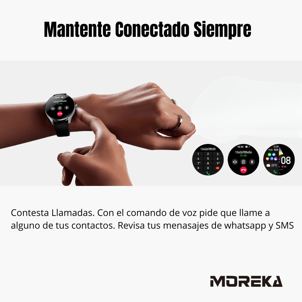 Smart Watch Moreka R05 pantalla Ultra HD Amoled contra agua IPX673