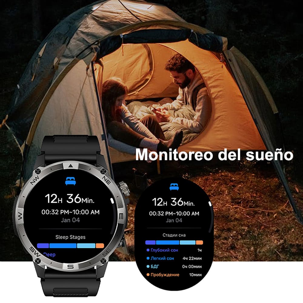 Smart Watch G-TIDE R6 PRO pantalla 1.43 GPS 260mAh 2 correas4