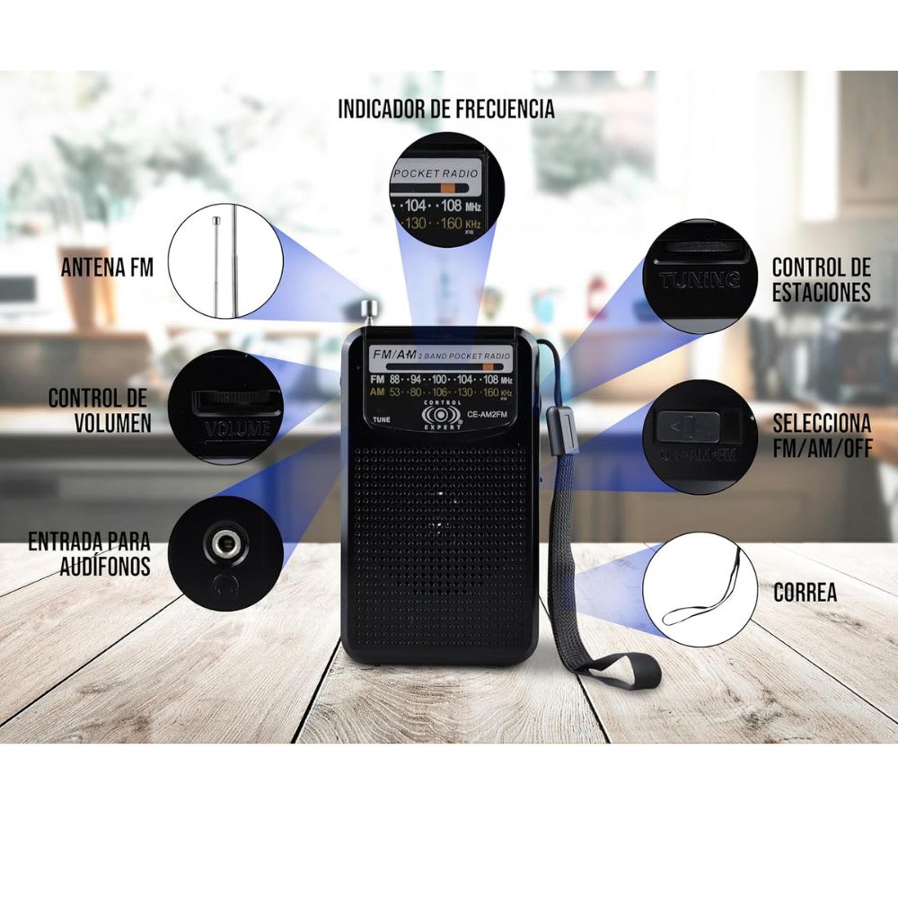 Radio Portátil Am FM de Bolsillo CE-AM2FM Entrada Audifonos2