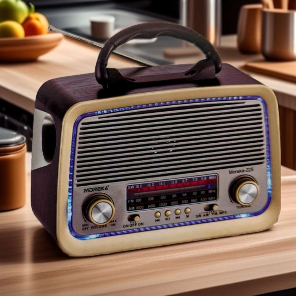 Bocina Radio FM - AM  Moreka 225, Bluetooth, TF Card, Lampara, USB2