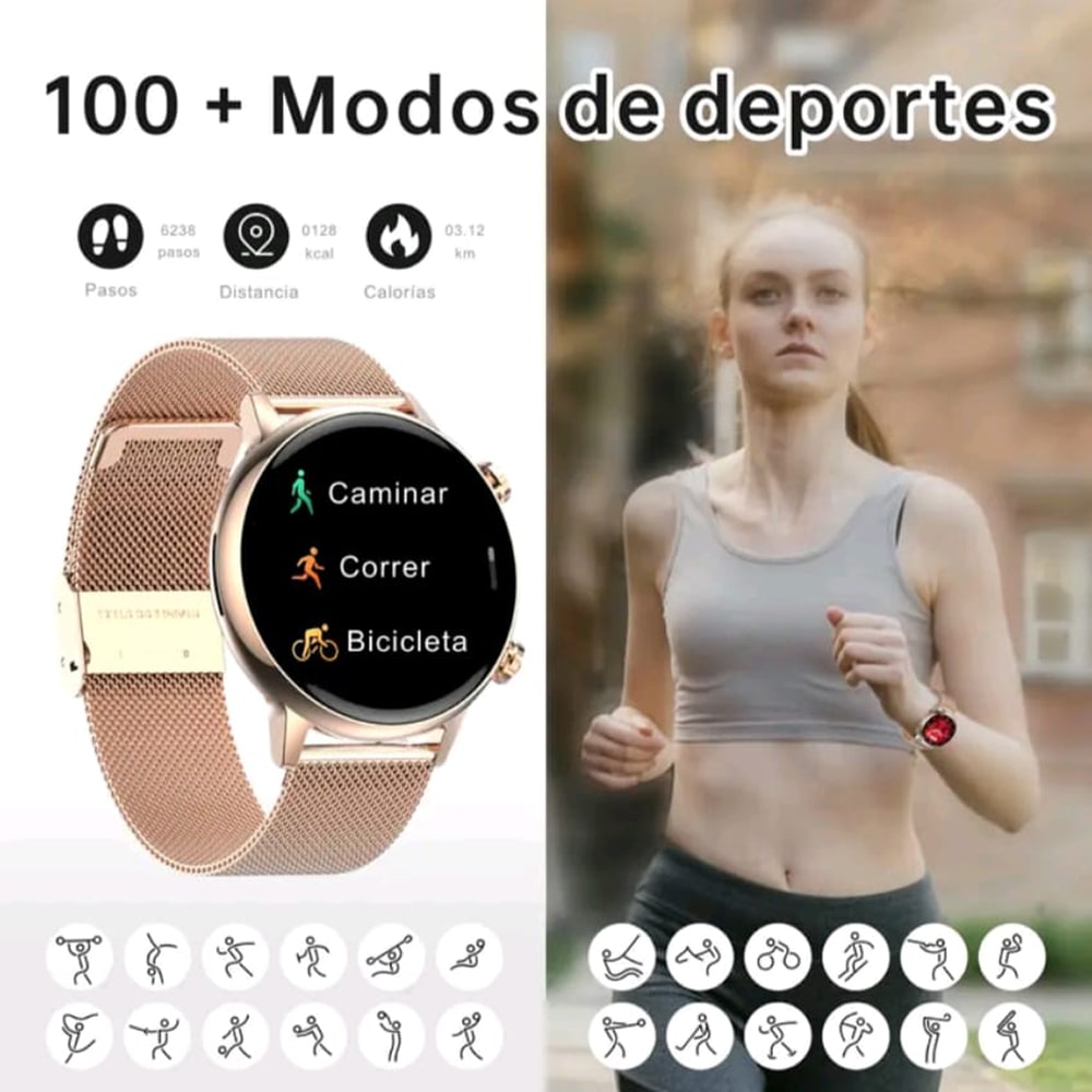Smart Watch G-TIDE Romance resistente al agua AMOLED 260mAh7