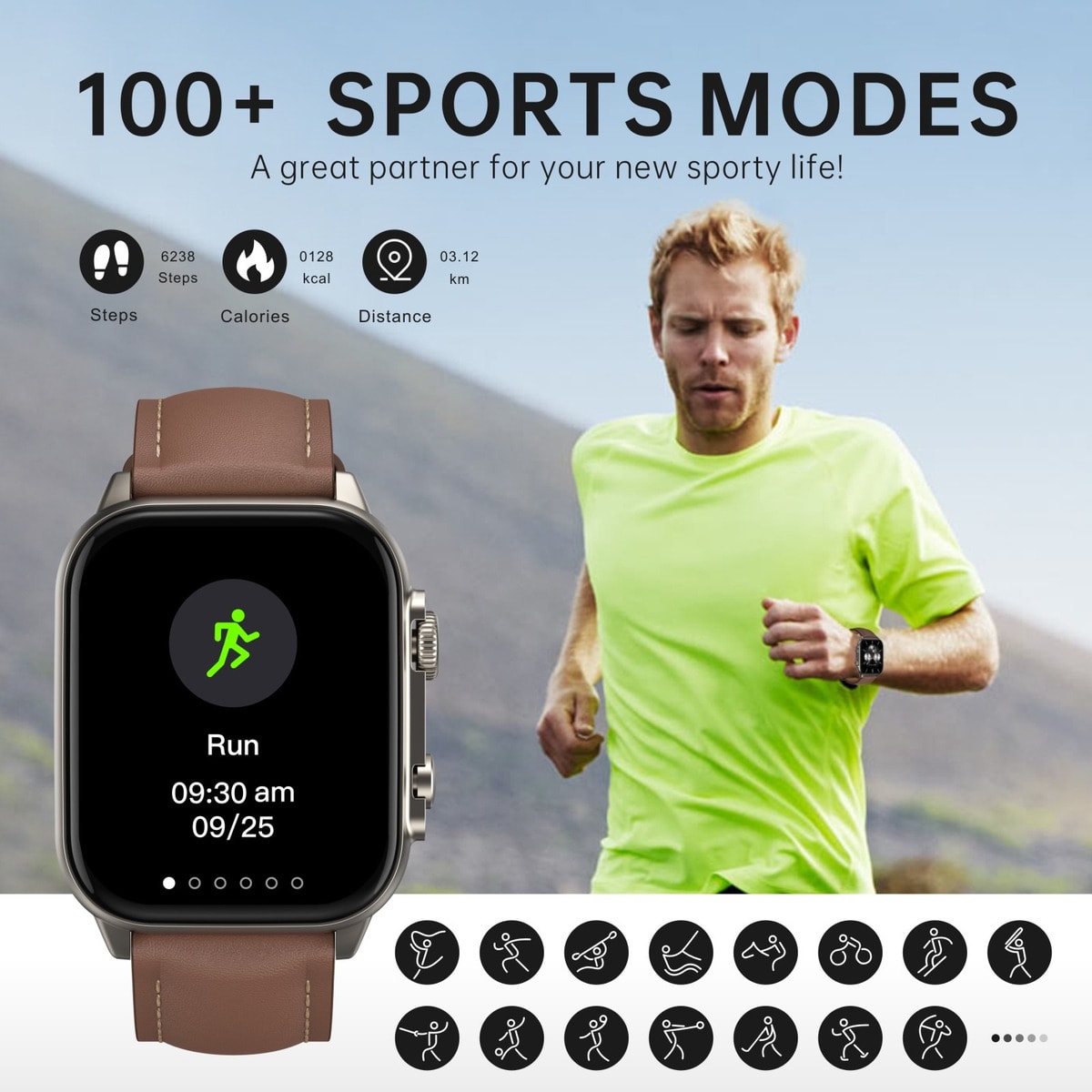 Smart Watch G-TIDE S5 PRO 260 mAh correa piel contra agua7