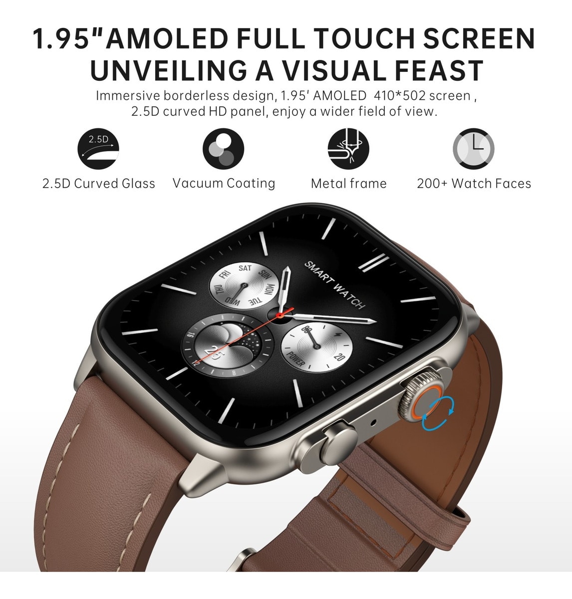 Smart Watch G-TIDE S5 PRO 260 mAh correa piel contra agua3