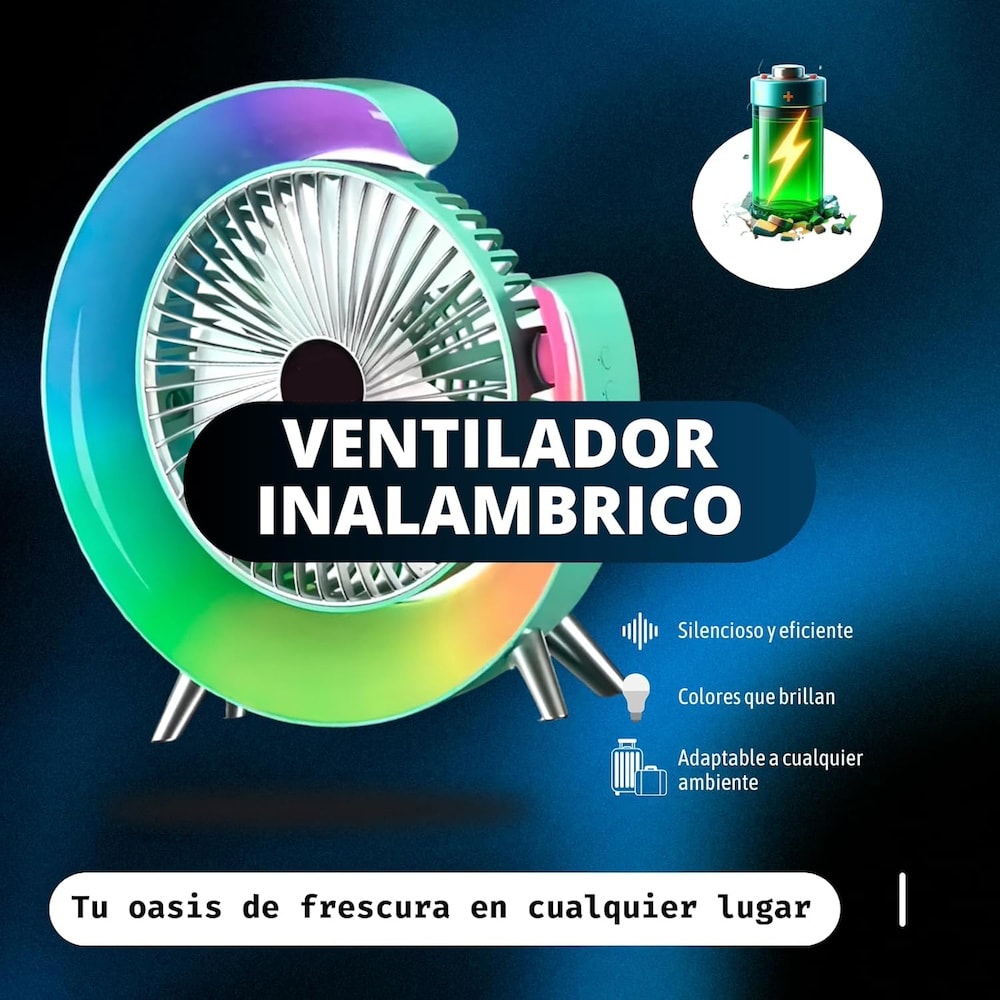 Ventilador alta velocidad RGB, Ajustable 1200mAh FS-1106