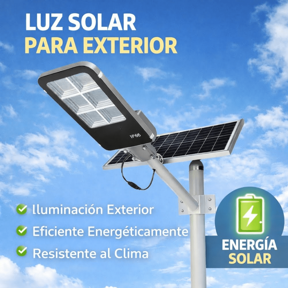 Luz de Calle Solar Moreka MOR 100W Cero Consumo con Control Remoto y Temporizador IP66 para Exteriores9