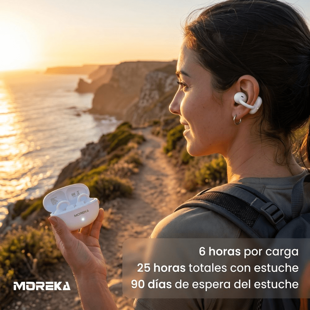 Audífonos Moreka E604 Tipo Arete Clip Bluetooth 25h Táctil6