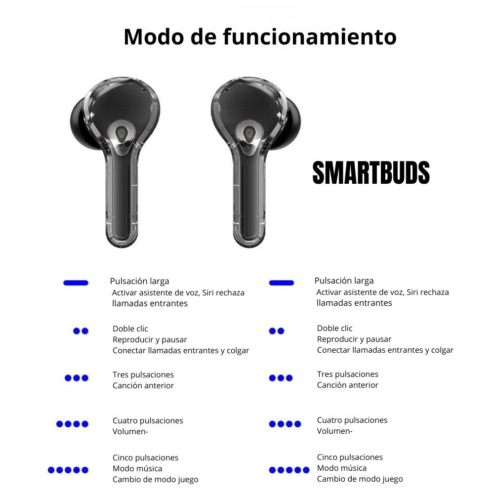 Audífonos Bluetooth Traductor IA Cancelación de Ruido ENC IPX5 SmartBuds9