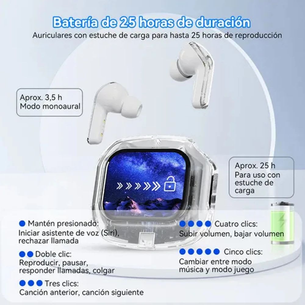 Audífonos Bluetooth Traductor IA Cancela Ruido ENC SmartBuds7