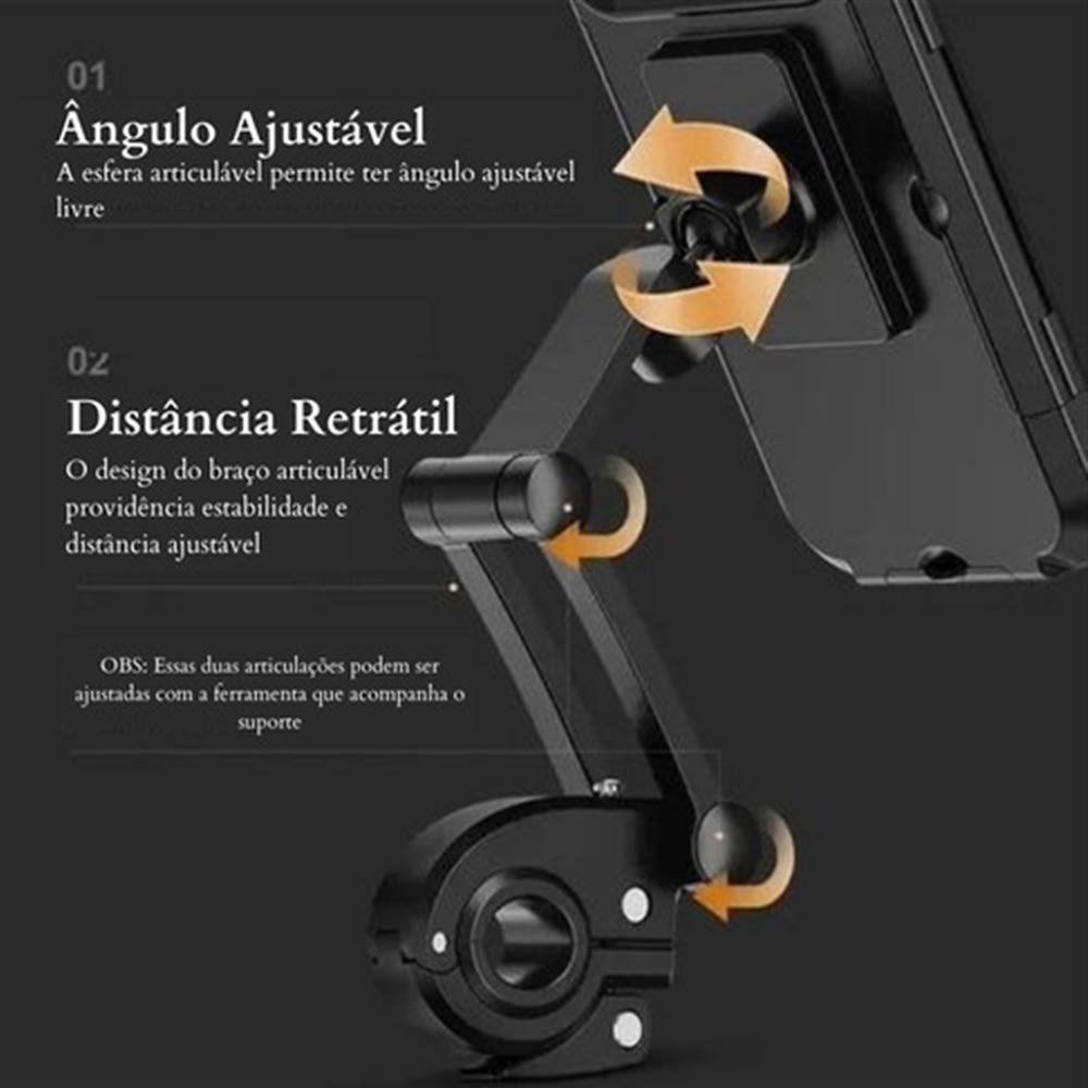 Soporte De Teléfono Móvil Motocicleta 360º Impermeable 8078