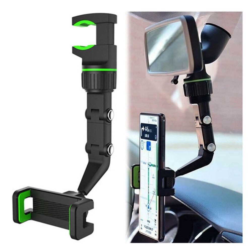 Soporte Celular CLIP-ON 360 Auto Retrovisor y Asiento Y8036