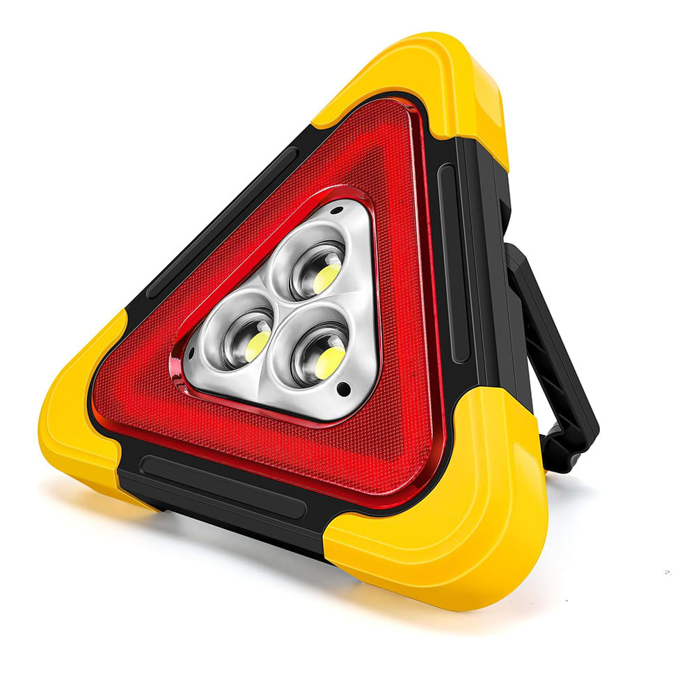 Triángulo de Advertencia LED Solar COB  2200 mAh 27.5 largo  powerbank  IP65 SQ-6610 0