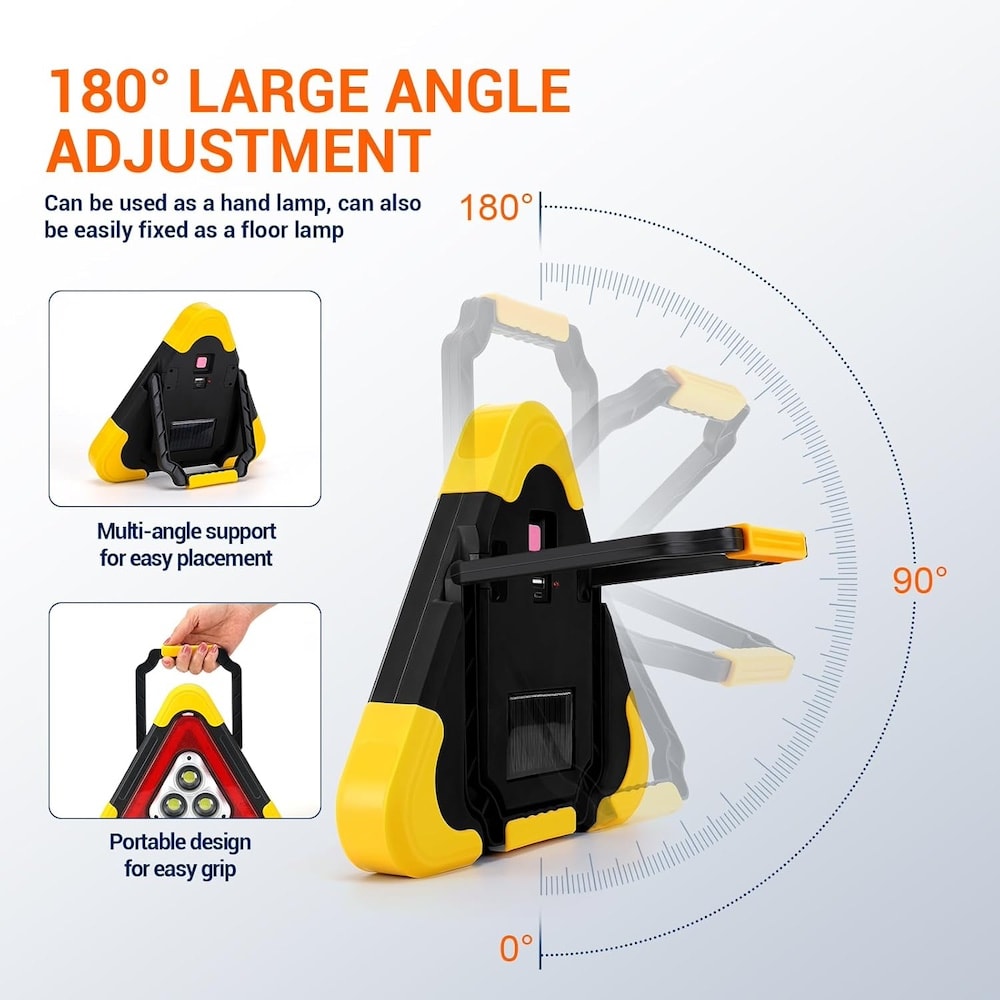 Triángulo seguridad LED Solar luces emergencia auto 27.5cm2