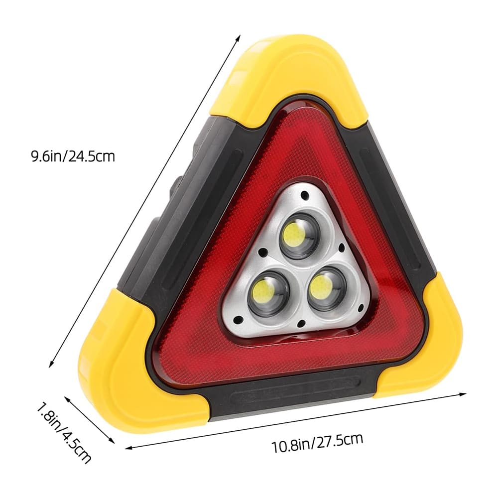 Triángulo de Advertencia LED Solar COB  2200 mAh 27.5 largo  powerbank  IP65 SQ-66109