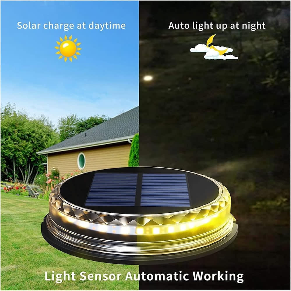 Kit de 4 Luz Solar para Césped Iluminación de 360° y 50 Horas de Brillo SQ-HP-2101-46