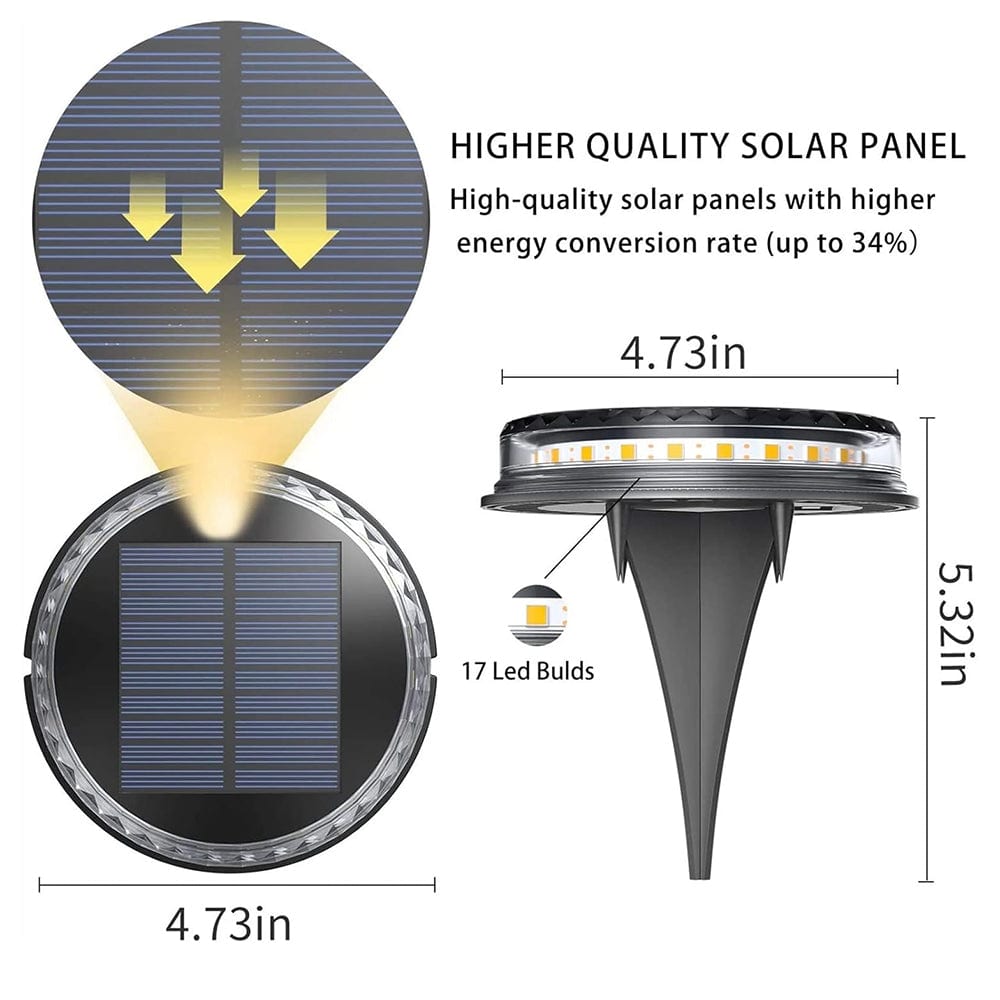 Kit de 4 Luz Solar para Césped Iluminación de 360° y 50 Horas de Brillo SQ-HP-2101-47