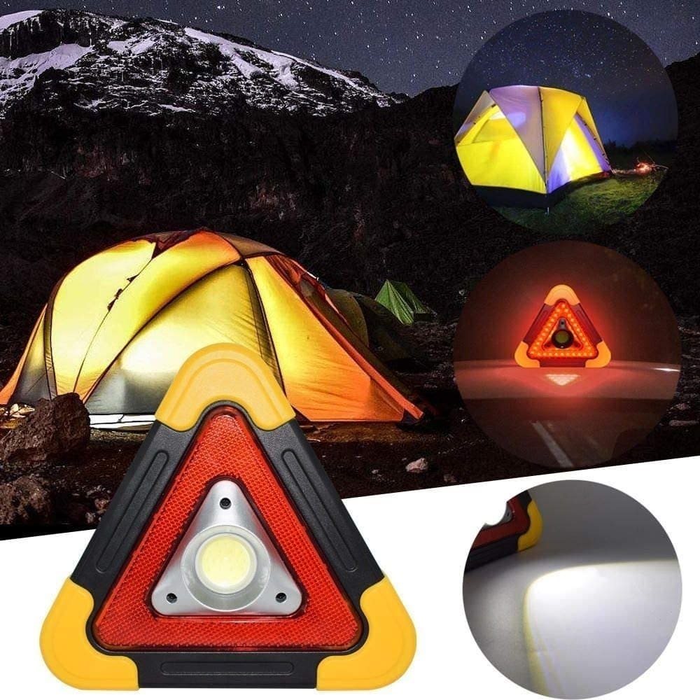 Triángulo de Advertencia LED Solar COB  2200 mAh  powerbank 18.5 largo IP65 Moreka SQ-66097