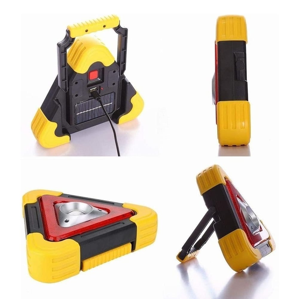 Triángulo de Advertencia LED Solar COB  2200 mAh  powerbank 18.5 largo IP65 Moreka SQ-66096