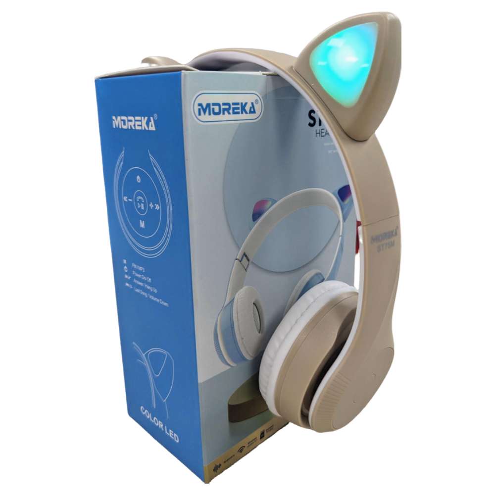 Audífonos Diadema Gato Bluetooth  Moreka ST75M Inalámbrico Plegable9