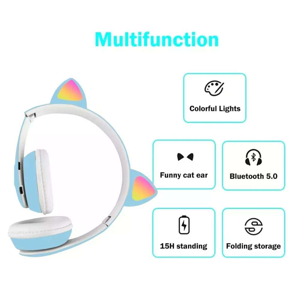 Audífonos Diadema Gato Bluetooth  Moreka ST75M Inalámbrico Plegable3