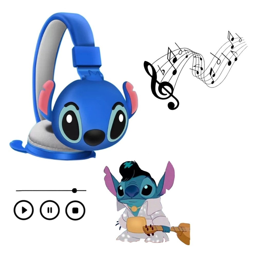 Audífonos Diadema Bluetooth  Stitch Inalámbrico Plegable3