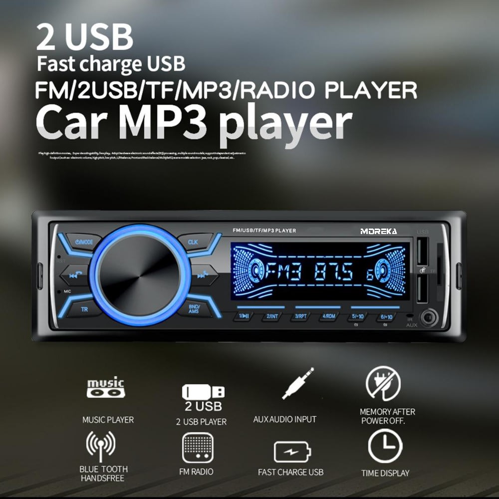 Auto Estéreo radio FM AM audio Bluetooth y llamadas manos libres Moreka SYD-12062