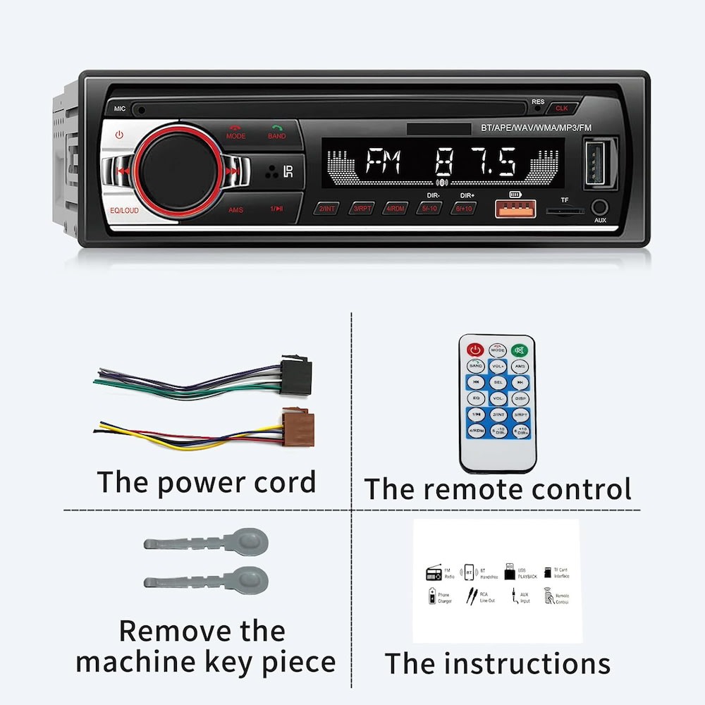 Auto Estéreo radio FM AM audio Bluetooth y llamadas manos libres Moreka SYD-12073