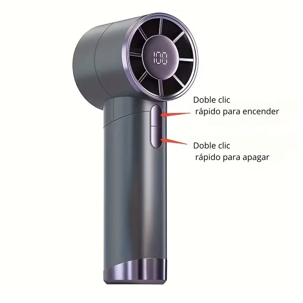 Ventilador Portátil de mano Frescura 100 velocidades 3000mAh Pantalla LED XFS-2028