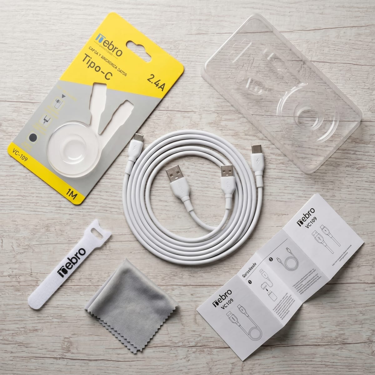 Cable Tipo C NEBRO VC109 12W USB a Tipo C 1 Metro7