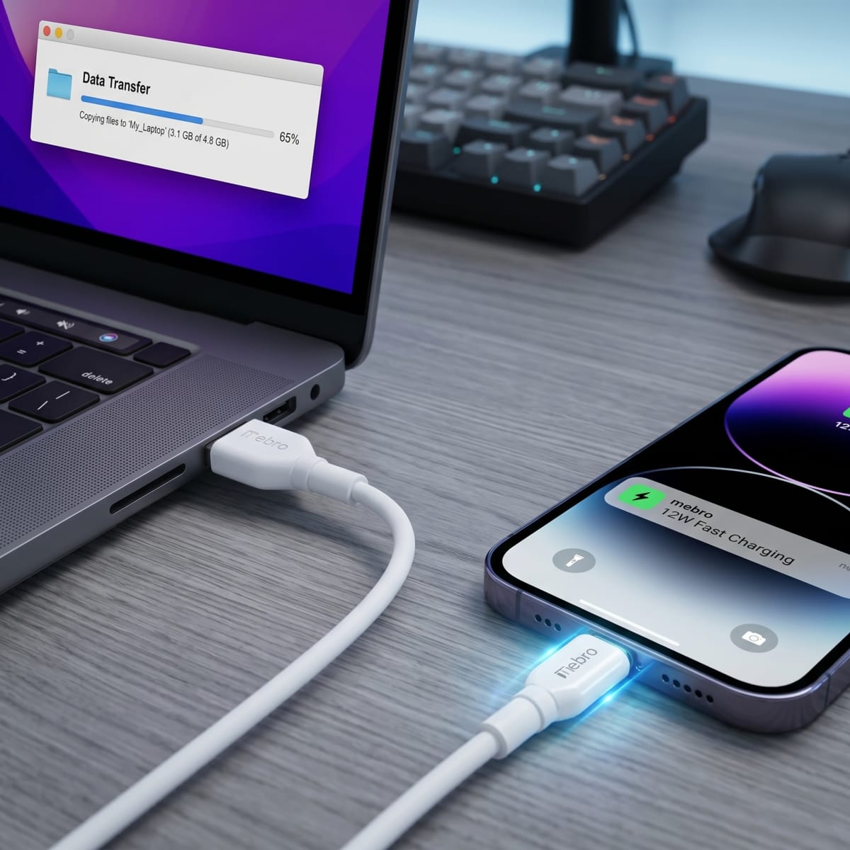 Cable Tipo C NEBRO VC109 12W USB a Tipo C 1 Metro8