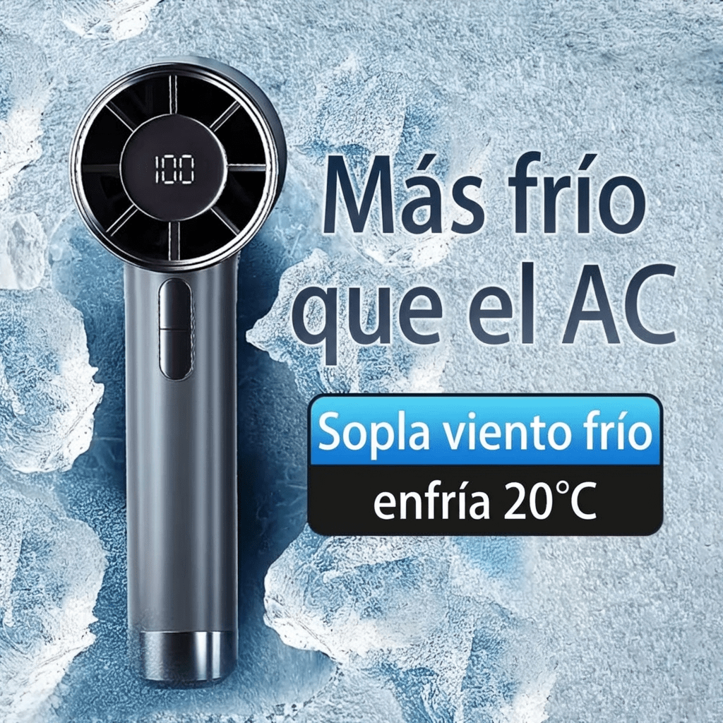Ventilador Portátil de mano Frescura 100 velocidades 3000mAh Pantalla LED XFS-2024