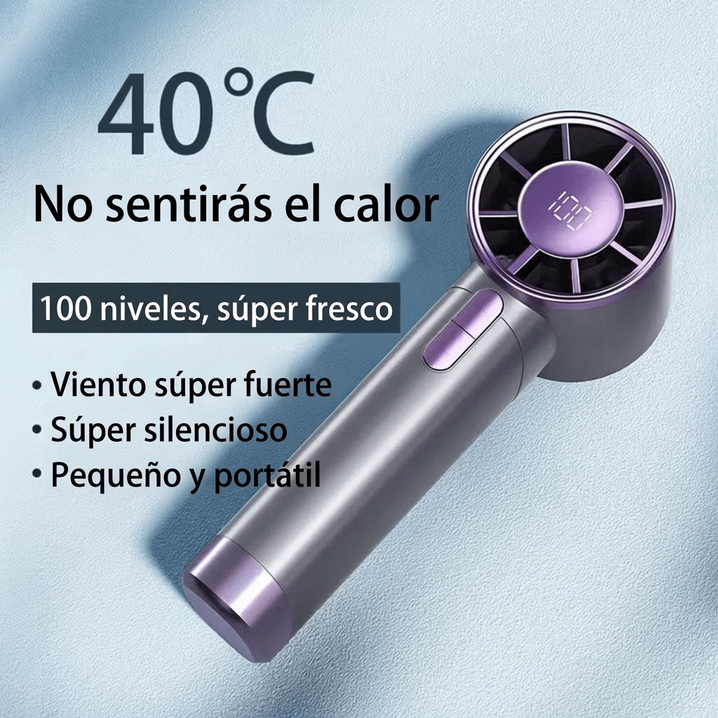 Ventilador Portátil de mano Frescura 100 velocidades 3000mAh Pantalla LED XFS-2023