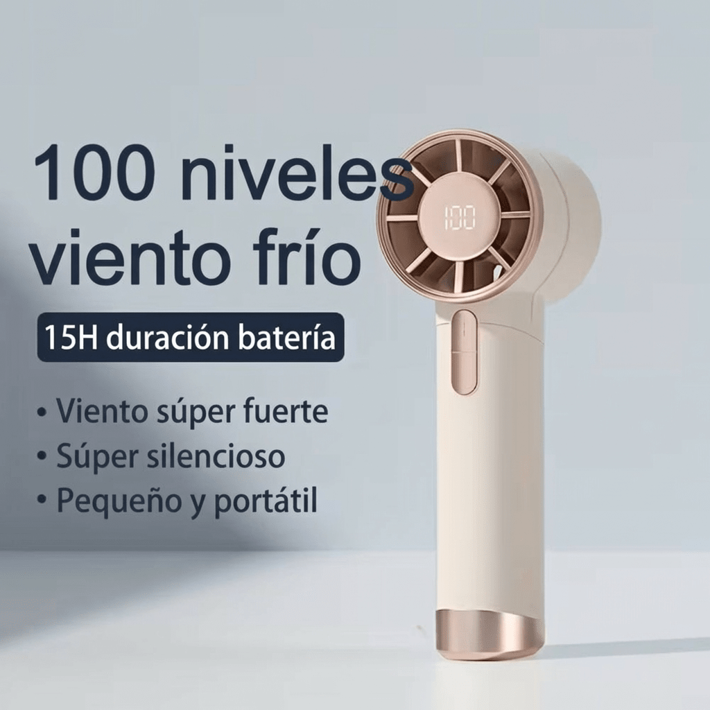 Ventilador Portátil de mano Frescura 100 velocidades 3000mAh Pantalla LED XFS-2026