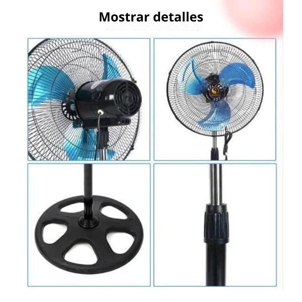 Ventilador Pedestal 18 Pulgadas Acero Moreka Dgm-291f 3 Vel7