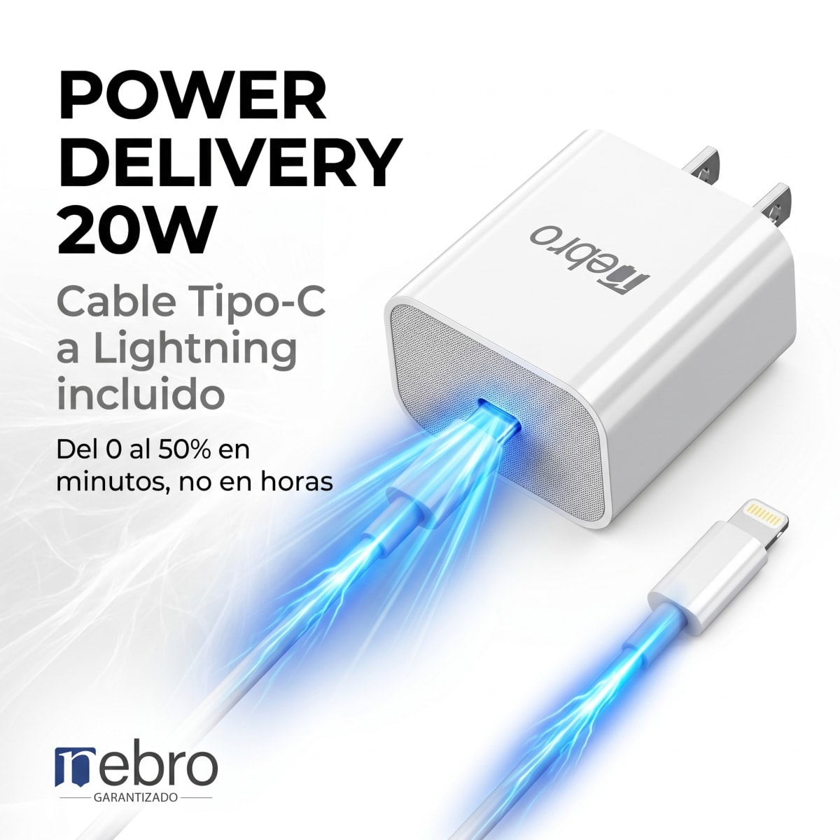 Cargador Rápido Nebro VGA-002 20W C-IP Power Delivery Carga Inteligente2