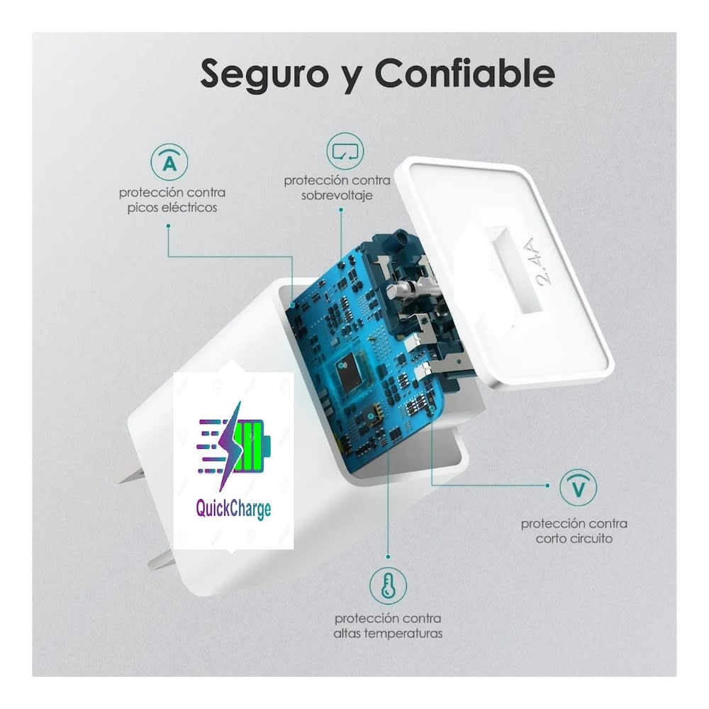 Cargador IP cable tipo IP 1m 2.4A carga rápida Nebro VGA-0082