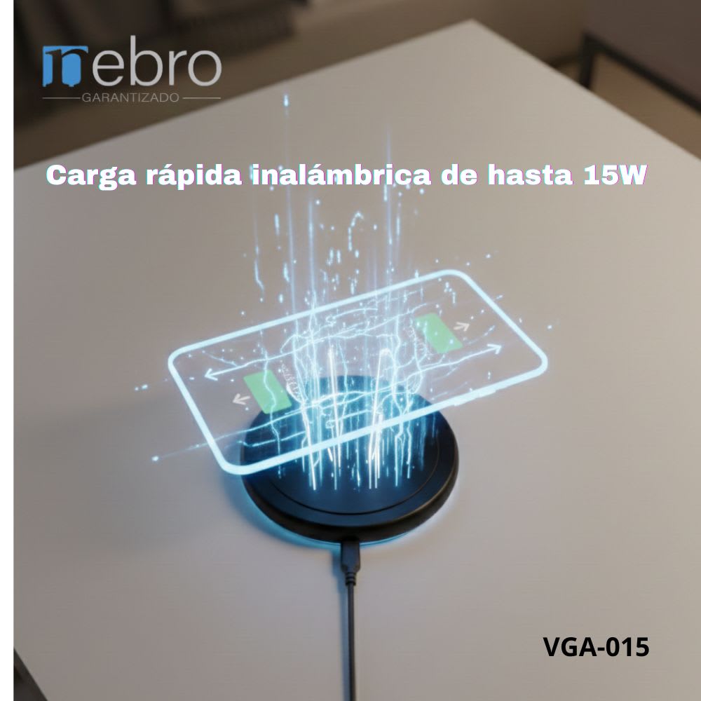 Cargador Magnetico Inálambrico 15W Nebro VGA-0157