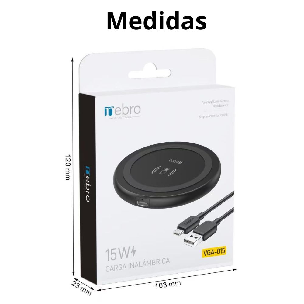 Cargador Inalámbrico Nebro VGA-015 15W Magnético8
