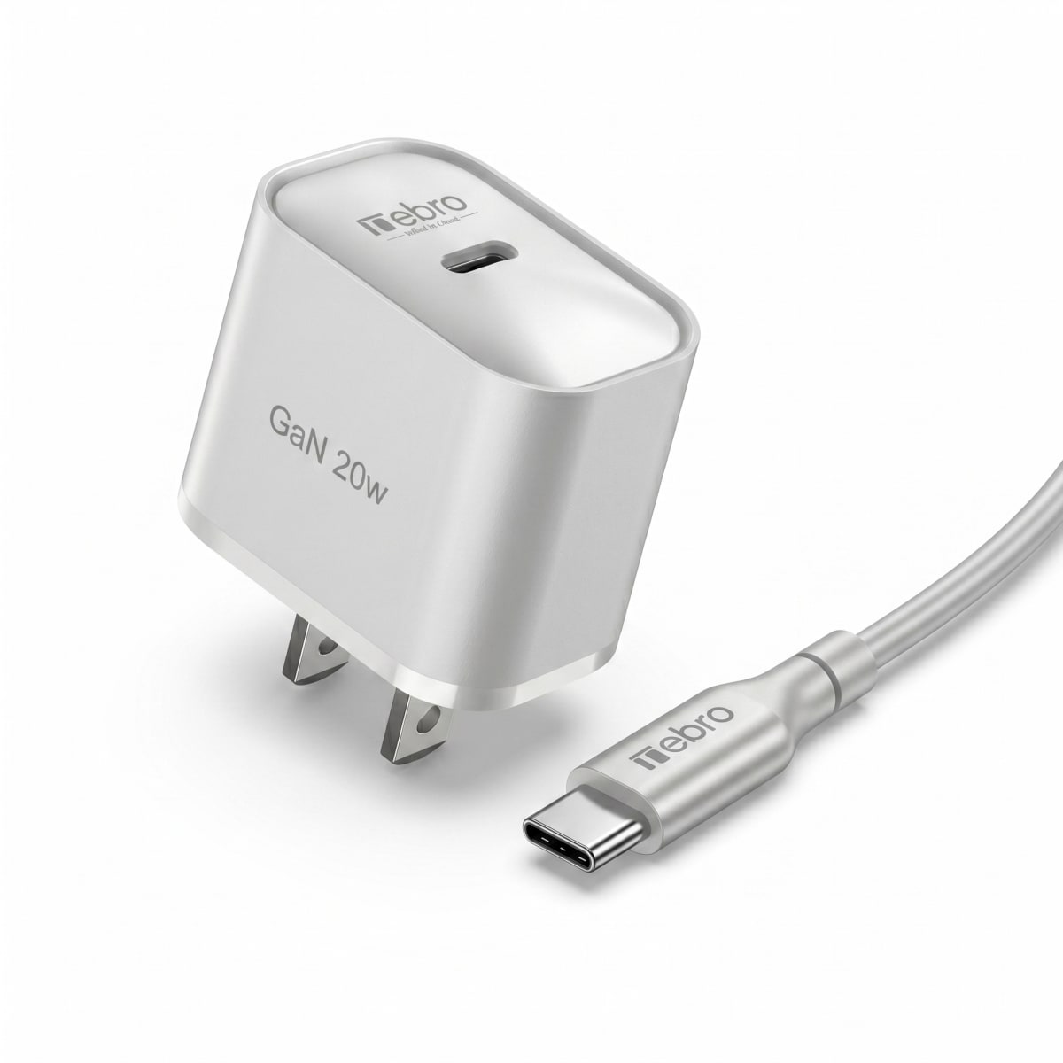 Cargador Mini GaN Nebro VGA-052T 20W Tecnología de Nitruro de Galio USB-C Carga Rápida PD 0