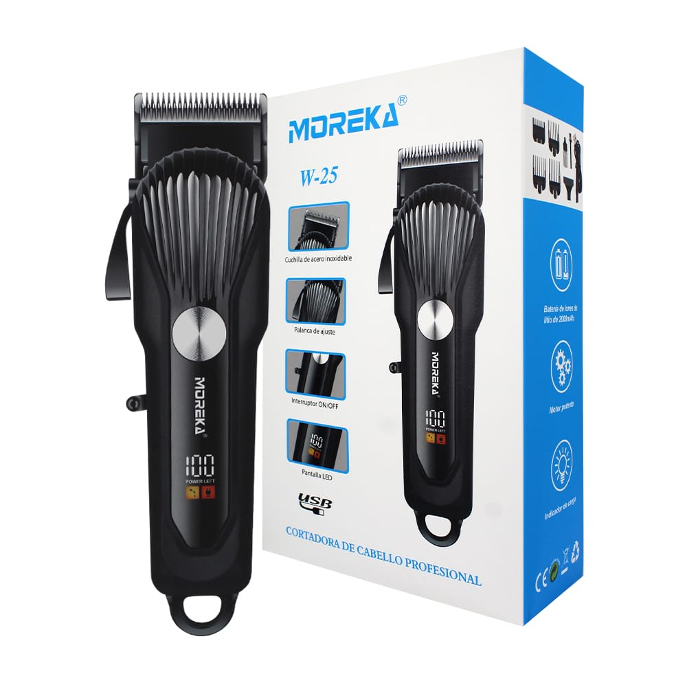 Afeitadora Cortapelos Eléctrica Inalámbrica pantalla Led para Hombres recargable W252