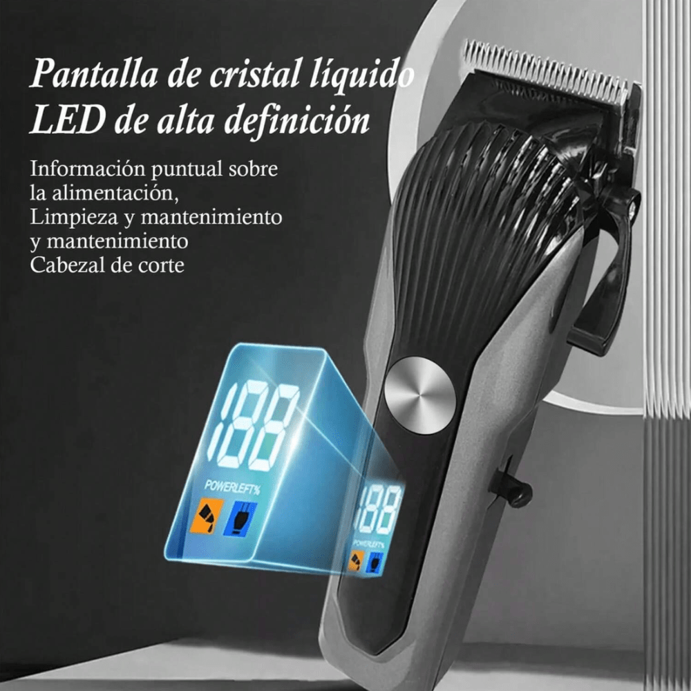 Afeitadora Cortapelos Eléctrica Inalámbrica pantalla Led para Hombres recargable W254