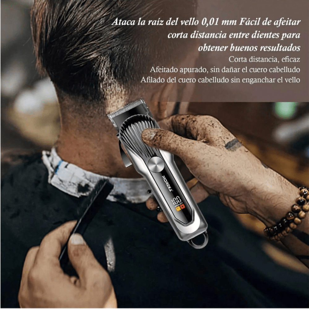 Afeitadora Cortapelos Eléctrica Inalámbrica pantalla Led para Hombres recargable W257