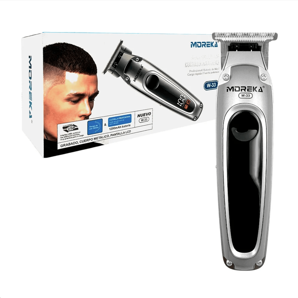 Rasuradora Eléctrica Moreka W-33 Cortadora De Cabello Velocidad 6000 rpm/min 1200mAh 0