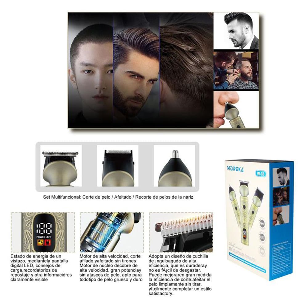 Cortapelos Eléctrica Inalámbrica 1800mAh 5W recargable W-354