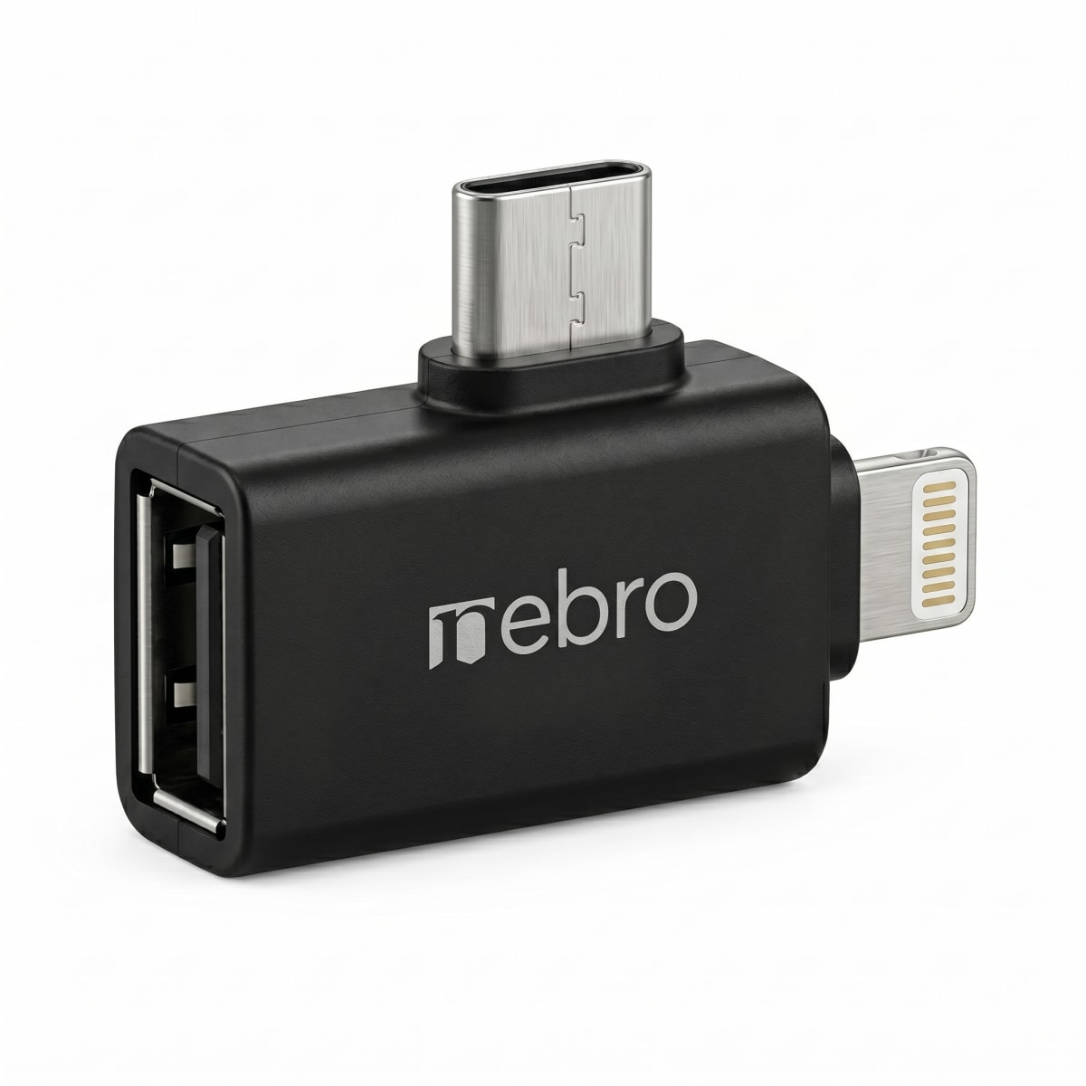 Adaptador USB OTG Nebro WAT-092 USB-A Hembra a Tipo-C y Lightning1