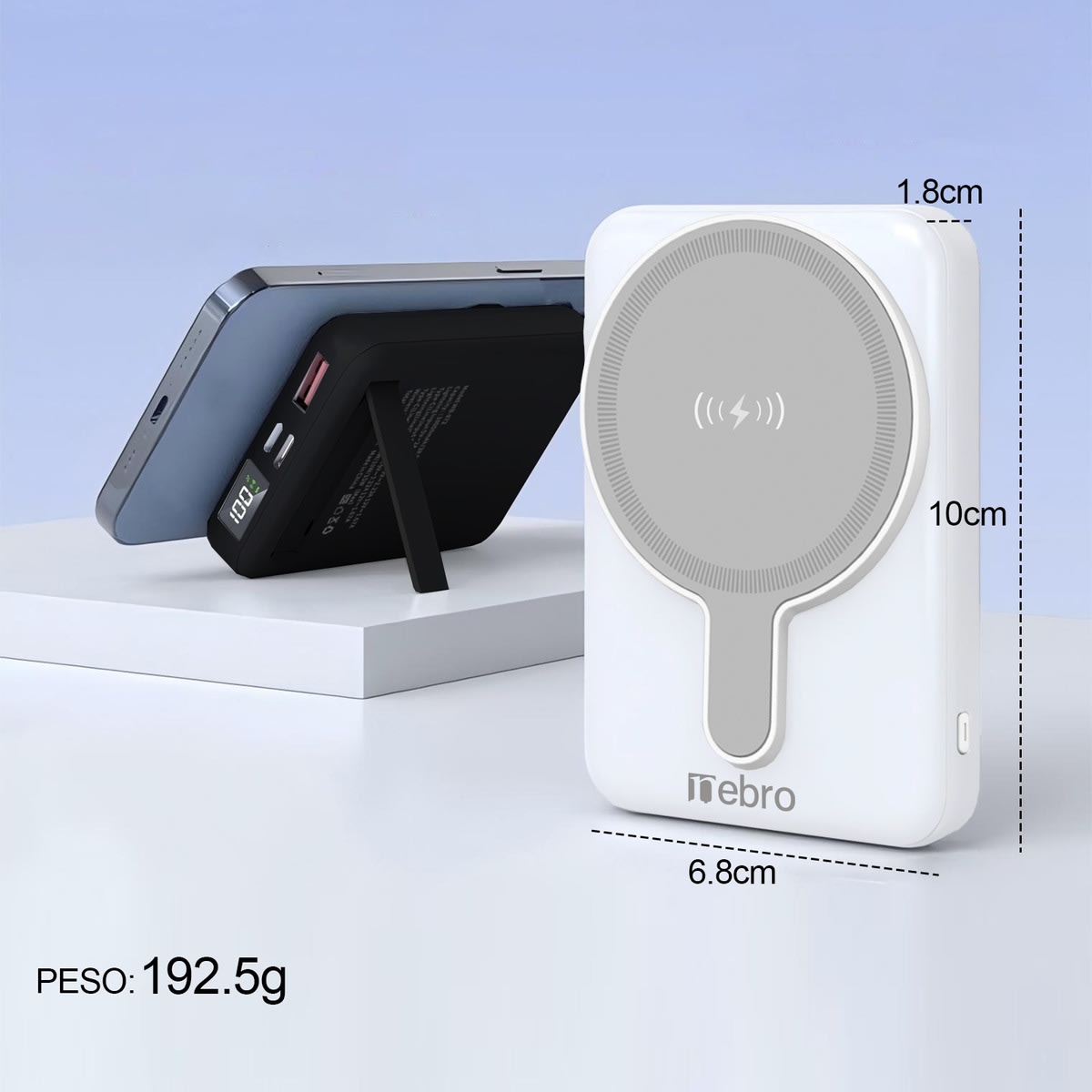 Power Bank Magsafe Nebro WB-072 10000mAh 22.5W, Magsafe 15w7